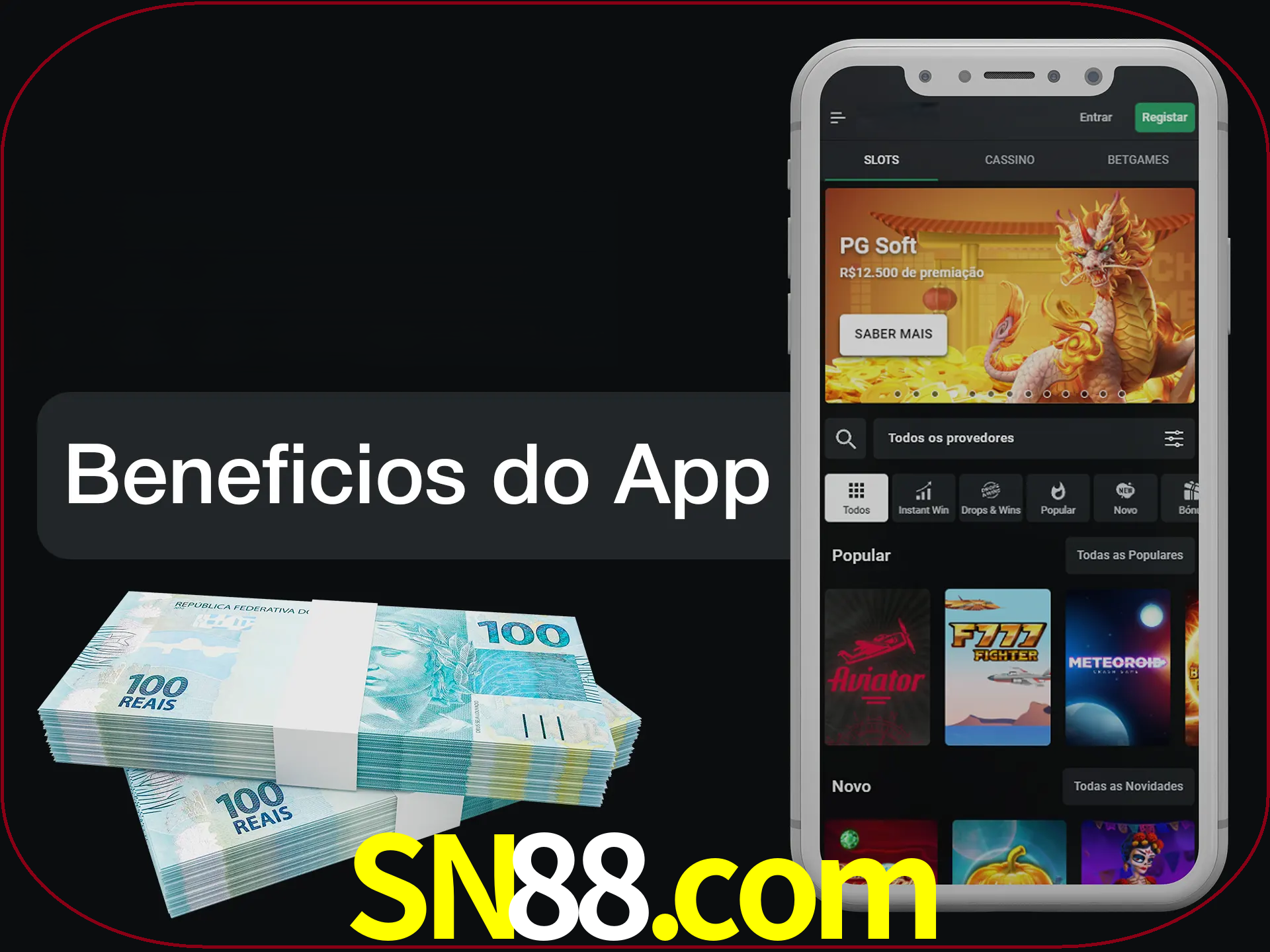 Obtenha todos os benefícios usando o aplicativo.