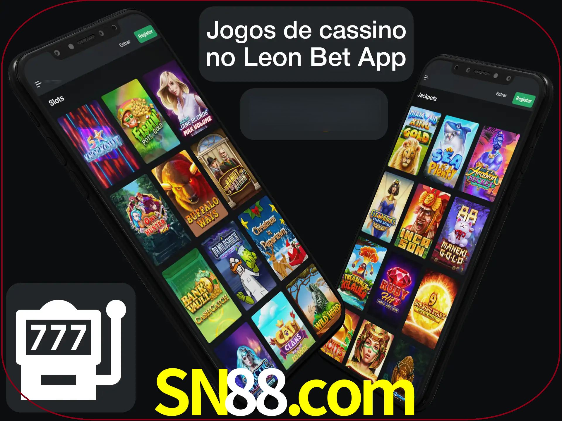 Escolha quais jogos de cassino jogar no app.