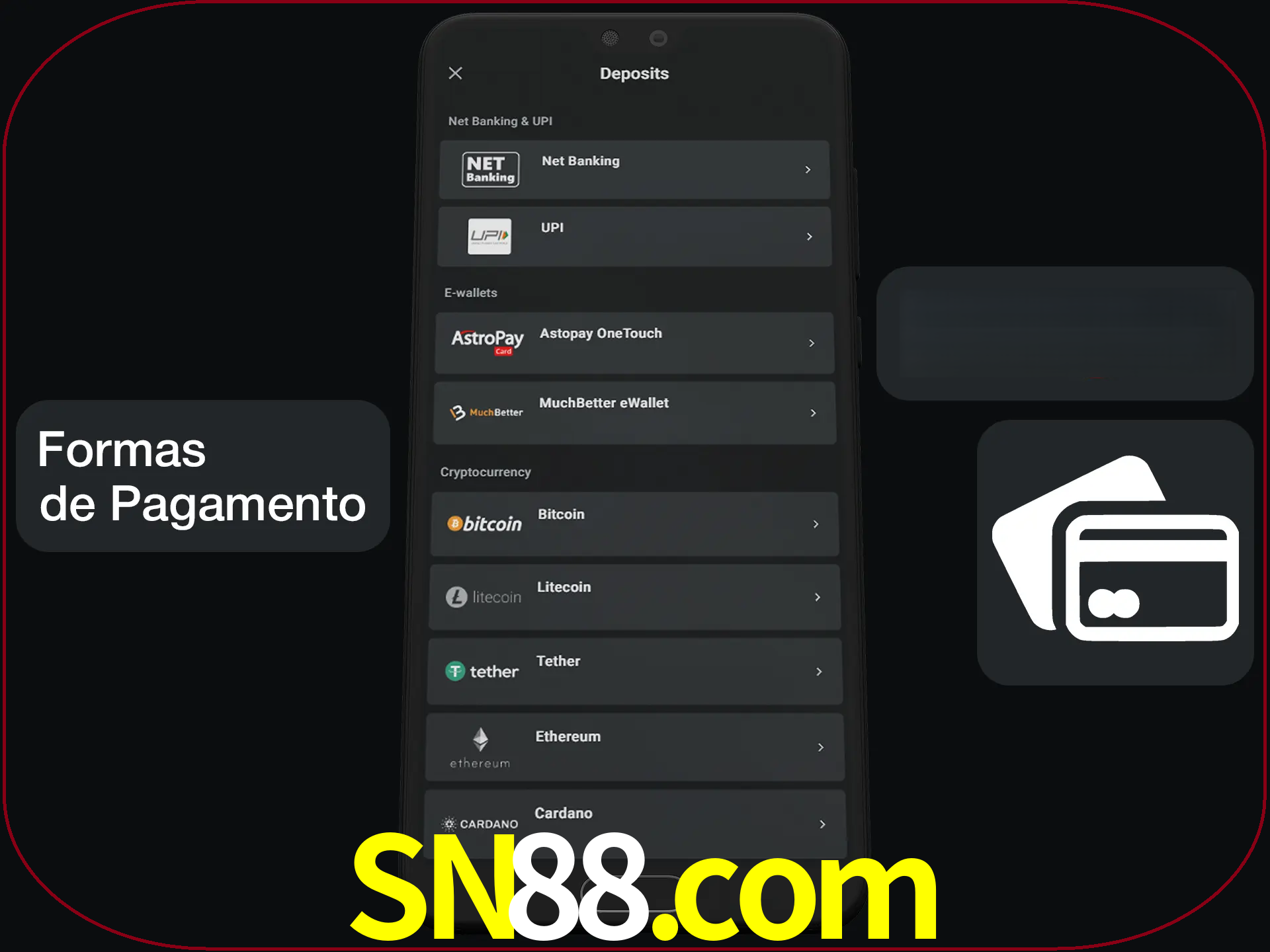 Escolha a forma de pagamento de sua preferência.