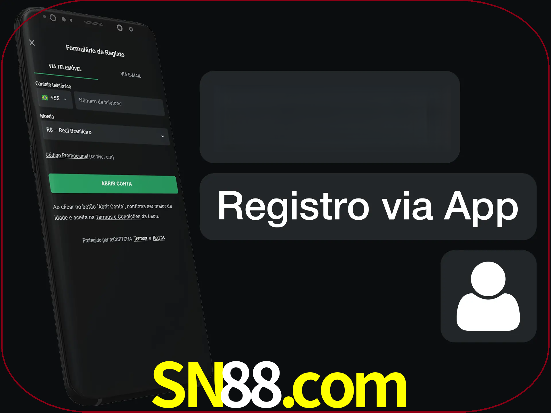 Registre-se com duas etapas usando o aplicativo.
