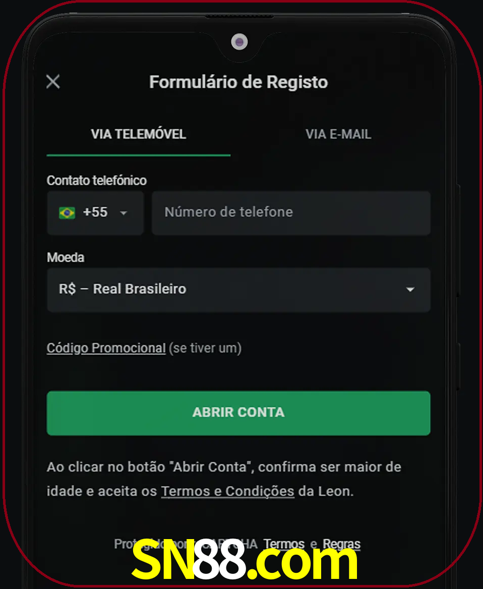 Abra o aplicativo e inicie o processo de registro.